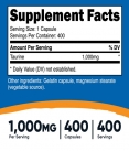 Taurine 1000 mg / 400 Caps