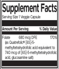 Folate 5-Methyltetrahydrofolic Acid - Bioactive Form 680 mcg / 30 Vcaps