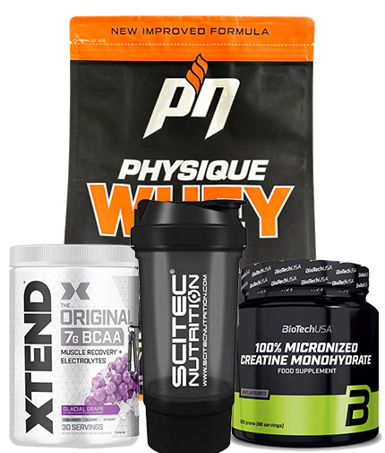 PROMO STACK PACHET PROTEINA + CREATNA + BCAA + SHAKER