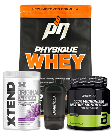 PROMO STACK PACHET PROTEINA + CREATNA + BCAA + SHAKER