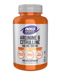 NOW Arginine 500mg & Citrulline 250mg / 120Vcaps.