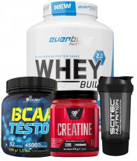 PROMO STACK EVERBUILD PROTEINA +CREATINA+BCAA+ shaker