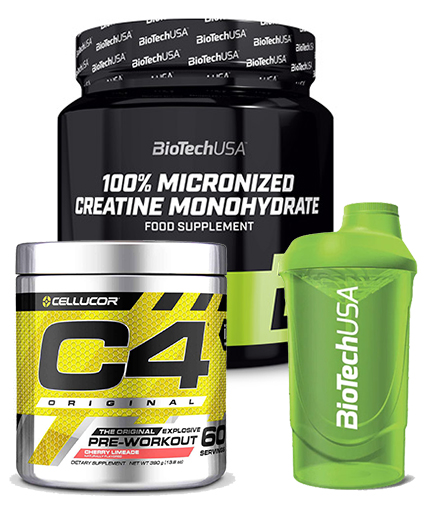 PROMO STACK BIOTECH USA CREATINA  + C4 Pre-workout + Shaker